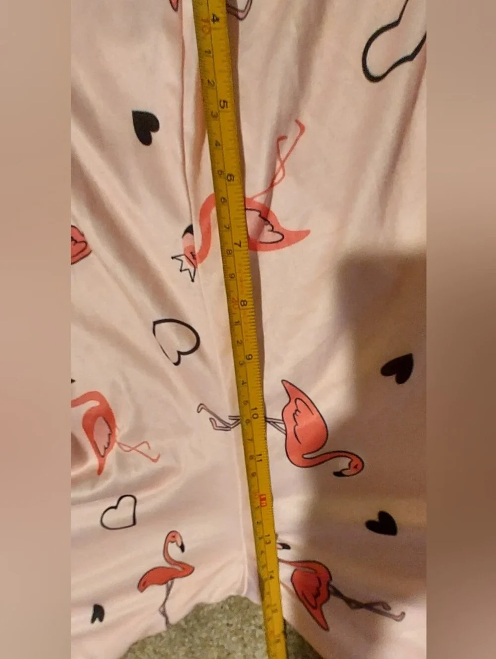 Pink Flamingo Pajama Lounge Pants Silky Soft Size 4 Elastic Waist Hearts